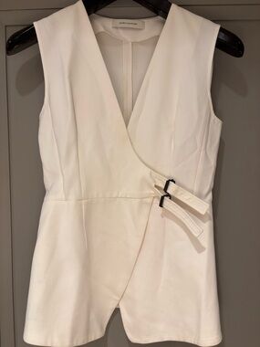 Cedric Charlier white vest blouse